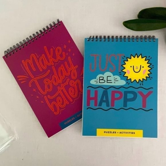 Just Be Happy, Make Today Better Brain Teasers + Activity Books, Both NEW - Picture 1 of 6